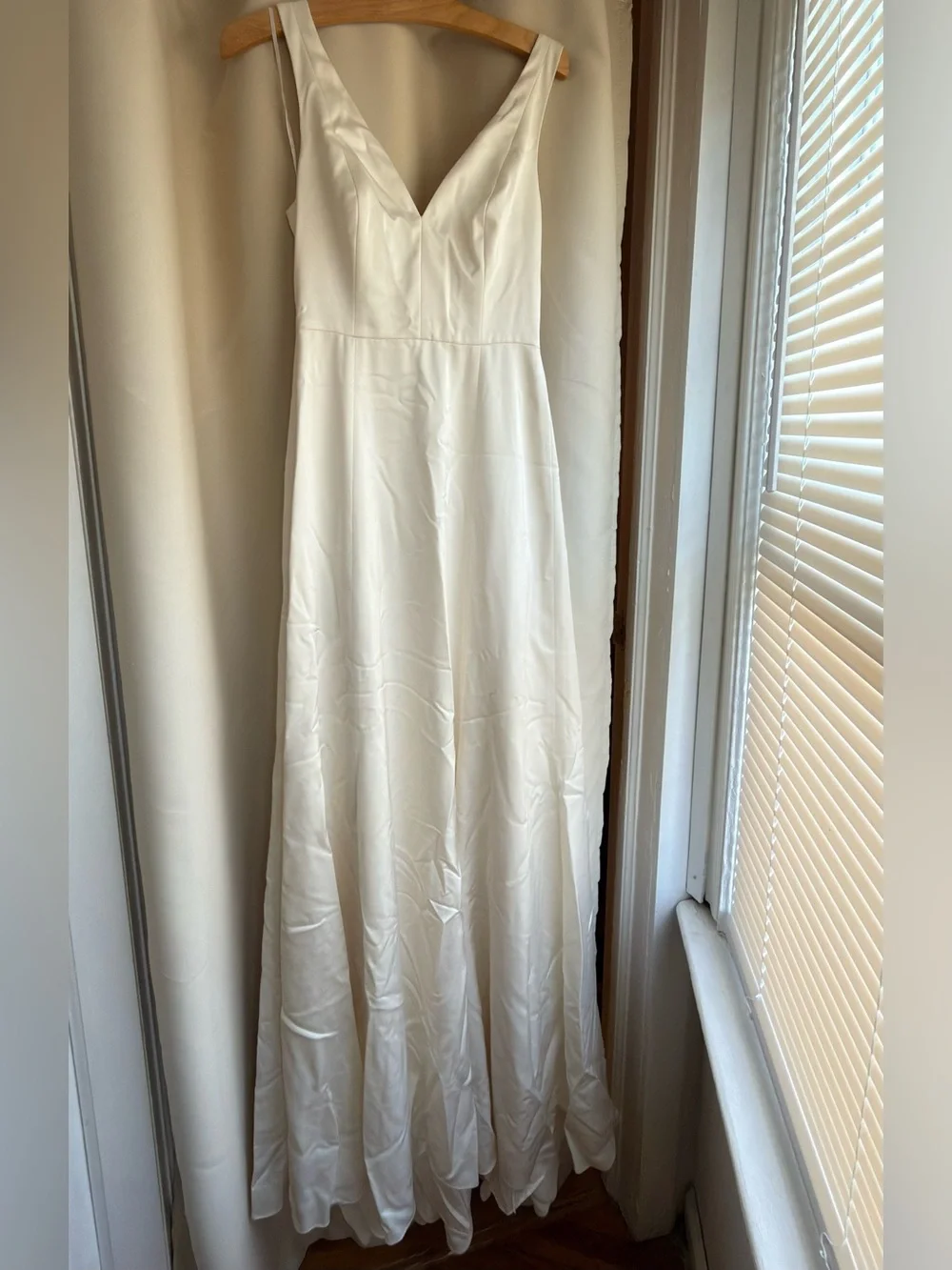 J. Crew Ivory Satin Strapless Formal Gown